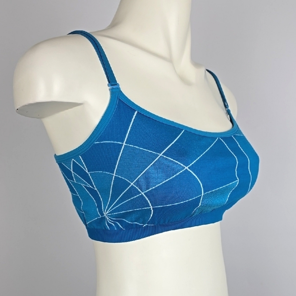 Lululemon Women's Vintage Reversible Blue White Bralette Stretch Size Small